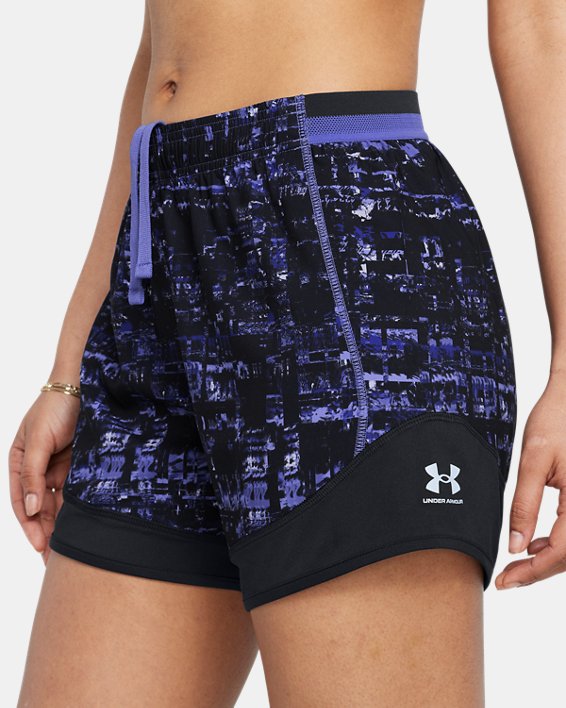 Women's UA Challenger Pro Printed Shorts, Purple, pdpMainDesktop image number 3